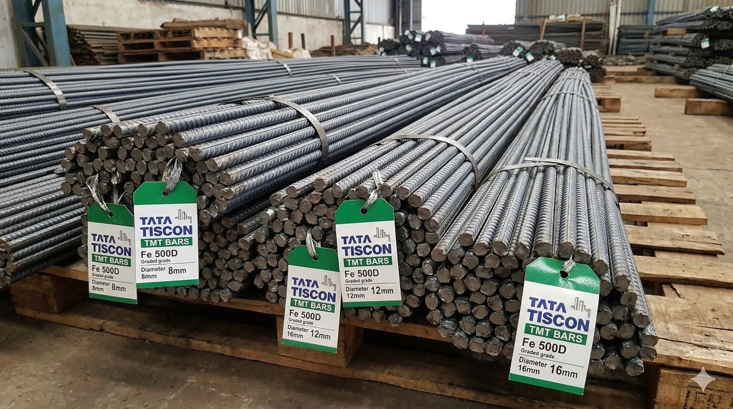 TMT Steel Bar – 8mm (Fe500 / Fe550 Grade)